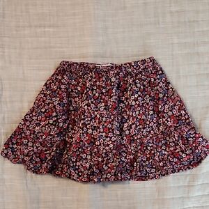 Zara Girls Floral Ruffle Tiered Skirt - Pink Multi